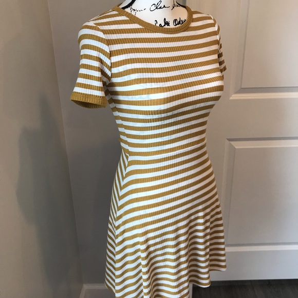 Forever 21 Mustard Striped Skater Dress - Picture 4 of 7